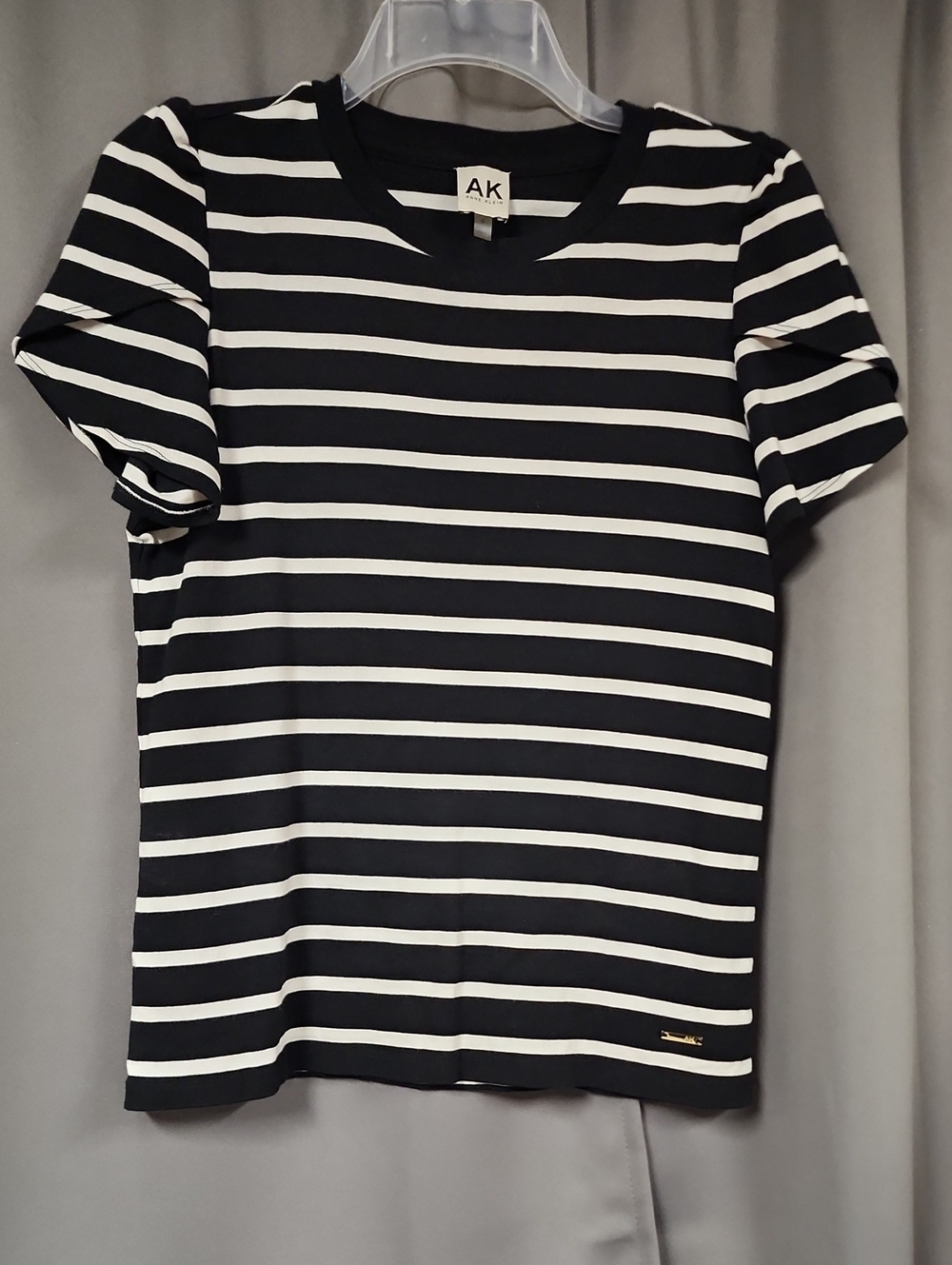 S AK Black and White Striped Tee